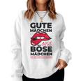 Cheeky Lips Gute Mädchen Böse Mädchen Spruch Gray Sweatshirt Frauen