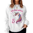 Children's 5Th Birthday Girls' Ich Bin Schon 5 Jahre Alt Einhorn Sweatshirt Frauen