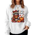 Hello Fall Vibes Raccoon Autumn Pumpkin Halloween Girl Women Women Sweatshirt