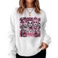 Horror Girl In October We Wear Pink Breast Cancer Halloween Women Sweatshirt