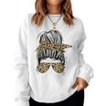 Leopard Mom Life Messy Bun Women's Sweatshirt Frauen