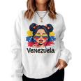 Messy Bun Girl Venezuela Pride Latina Venezuelan Girls Women Sweatshirt