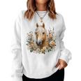 Palomino Horse Blue Sweatshirt Frauen