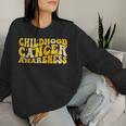 Childhood Cancer Awareness Rainbow Awareness Ribbon Women Sweatshirt Gifts for Her