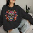 Crâne En Sucre Floral Dia De Los Muertos Mexicain Catrina Sweat-shirt pour femme Cadeaux pour elle
