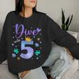 Dive Into 5 Birthday Decorations Girl 5Th Birthday Mermaid Women Sweatshirt Gifts for Her