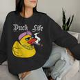 Duck Life Gangster Quietscheente Lustiges Ente Sweatshirt Frauen Geschenke für Sie