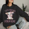 Echte Mädchen Lieben Kühe Cow Sweatshirt Frauen Geschenke für Sie