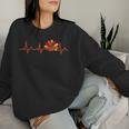 Ekg Heartbeat Turkey Nurse Nursing School Fall Thanksgiving Women Sweatshirt Gifts for Her