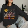 Fall Halloween Chicken Pumpkin Chick Or Treat Spooky Women Sweatshirt Gifts for Her