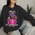 With Flamingo Bin Da Kann Losgehen Und Es Eskaliert Eh Wieder Wieder Sweatshirt Frauen Geschenke für Sie