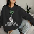 Simple Mal Die Kresse Holding Garden Gardener Flowers Sweatshirt Frauen Geschenke für Sie