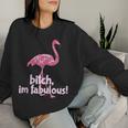 Summer Vibes I'm Fabulous Pink Flamingo Women Sweatshirt Gifts for Her
