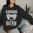 Gaming And Beer Game Control Retroideo Game Player Sweatshirt Frauen Geschenke für Sie