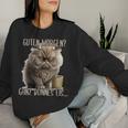 Guten Morgen Ganz Dünnes Ice Evil Cat & Coffee Sweatshirt Frauen Geschenke für Sie