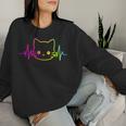 Heartbeat Cat Pour Hommes Et S Enfants Chatons Amoureux Des Chats Drôles Et Mignons Sweat-shirt pour femme Cadeaux pour elle