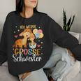 Ich Werde Große Schwester 2025 Giraffe Balloons Girls' Sweatshirt Frauen Geschenke für Sie