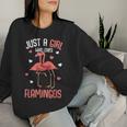 Just A Girl Who Loves Flamingos Girls Flamingo Women Sweatshirt Gifts for Her