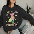 Just A Girl Who Loves Pitbulls Tie Dye Pitbull N Girls Women Sweatshirt Gifts for Her