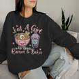 Just A Girl Who Loves Ramen And Boba Ramen Boba Bubble Women Sweatshirt Gifts for Her
