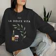 La Dolceita Italy Laurelino Wine Sweatshirt Frauen Geschenke für Sie