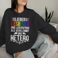 Lieber Lesbian Und Lebensfroh Lesbian Lgbtq Pride Women's Sweatshirt Frauen Geschenke für Sie