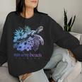 Navarre Beach Florida Sea Turtle Flowers Surfer Souvenir Women Sweatshirt Gifts for Her