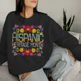 Hispanic Heritage Month National Latino Pretty Flower Flags Women Sweatshirt Gifts for Her