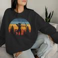 Ragazza Di Tiro Con L'arco Arco Da Arciere Tramonto Retrò Women Sweatshirt Regalos para ella