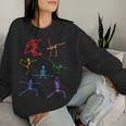 Rainbow Yoga Skeleton Exercise Bone Halloween Party Namaste Women Sweatshirt Gifts for Her