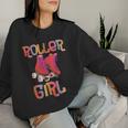 Roller Skate Roller Girl Corsa Con Pattini A Rotelle Anni '80 Women Sweatshirt Regalos para ella