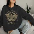 Roma Invicta Spqr Roman Eagle Distressed Sweatshirt Frauen Geschenke für Sie