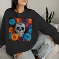 Tête De Mort Mexicaine Dia De Muertos Jour Des Morts Floral Sweat-shirt pour femme Cadeaux pour elle