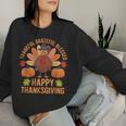 Thankful Grateful Blessed Turkey Happy Thanksgiving Women Sweatshirt Gifts for Her