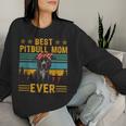 Vintage Retro Best Pit Bull Mom Ever Dog Lover Día De La Madre Sudadera Mujer Regalos para ella