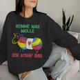 Women's Komme Was Wolle Knitting Crochet Sweatshirt Frauen Geschenke für Sie