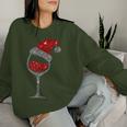 Christmas Wine Glass Red Wine Christmas Hat Sweatshirt Frauen Geschenke für Sie