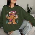 Gingerbread Man Cookie Santa Claus Hat Christmas Boys Girls Women Sweatshirt Gifts for Her