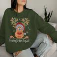 Kindergarten Squad Plaid Reindeer Santa Teacher Christmas Women Sweatshirt Gifts for Her