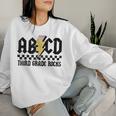 3Rd Grade Rock And Roll Letters Abcd Alphabet Back To School Women Sweatshirt Gifts for Her