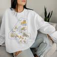 Bambino 4 Compleanno Ragazzo Ragazza Escavatore Cantiere Gru 4 Anni Women Sweatshirt Regalos para ella
