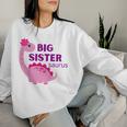 Bambino Big Sister Saurus Carino Dinosaur Gravidanza Annuncio Women Sweatshirt Regalos para ella