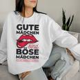 Cheeky Lips Gute Mädchen Böse Mädchen Spruch Gray Sweatshirt Frauen Geschenke für Sie