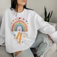 Children's Ich Binier 4 Jahre Rainbow Girl Sweatshirt Frauen Geschenke für Sie