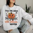 Christian Halloween Fall For Jesus Never Leaves Girl Toddler Women Sweatshirt Gifts for Her