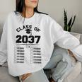 Class Of 2037 Grow With Me Checklist Kindergarten 12Th Grade Women Sweatshirt Gifts for Her