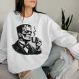 Frankenstein Coffee Drinker Horror And Caffeine Lovers Gray Sweatshirt Frauen Geschenke für Sie