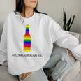 Fun Rainbow Beer Bottle Gay Lesbian Trans Pride Lgbt Women Sweatshirt Gifts for Her