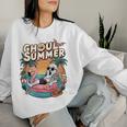 Fun Spooky Ghoul Summer Beach Vacation Flamingo Summer Vibes Women Sweatshirt Gifts for Her