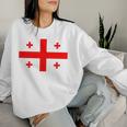 Georgia Flag Georgia Flag Georgian Flags Women's Sweatshirt Frauen Geschenke für Sie